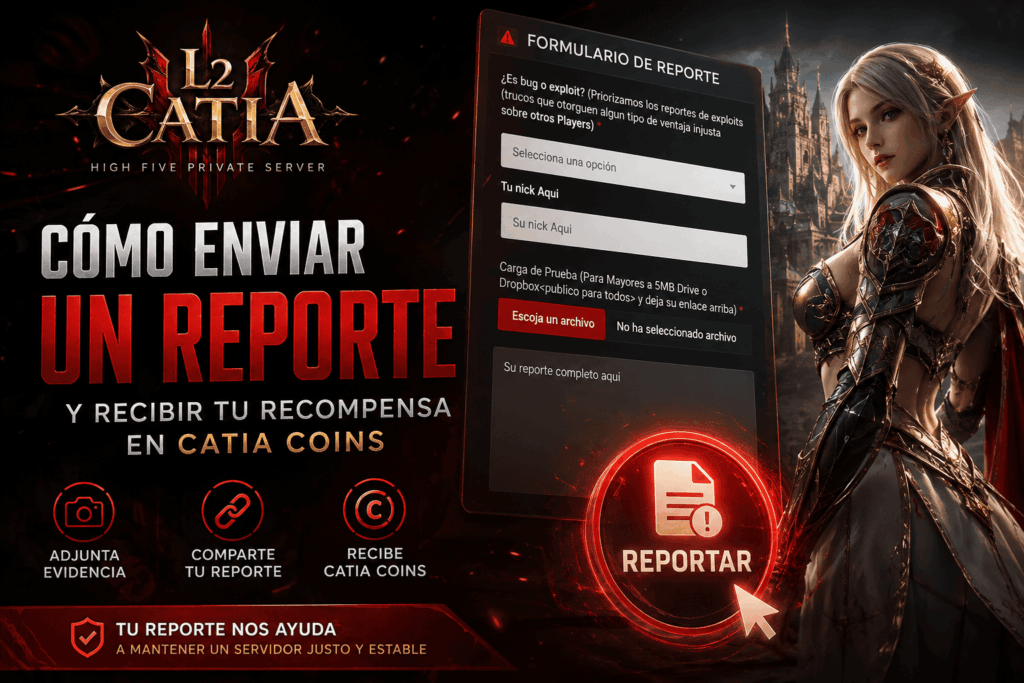 como enviar reporte en L2Catia
